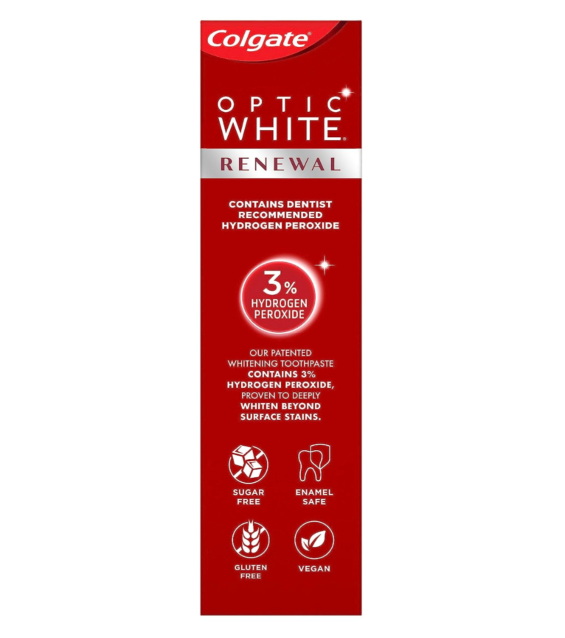 Colgate Optic White Renewal Teeth Whitening Toothpaste, High Impact White, 3 Oz Tube, 3 Pack