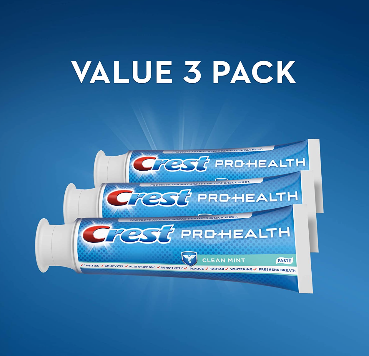 Crest Pro-Health Smooth Formula Toothpaste, Clean Mint, 4.6 oz, Pack of 3 (Packaging May Vary)