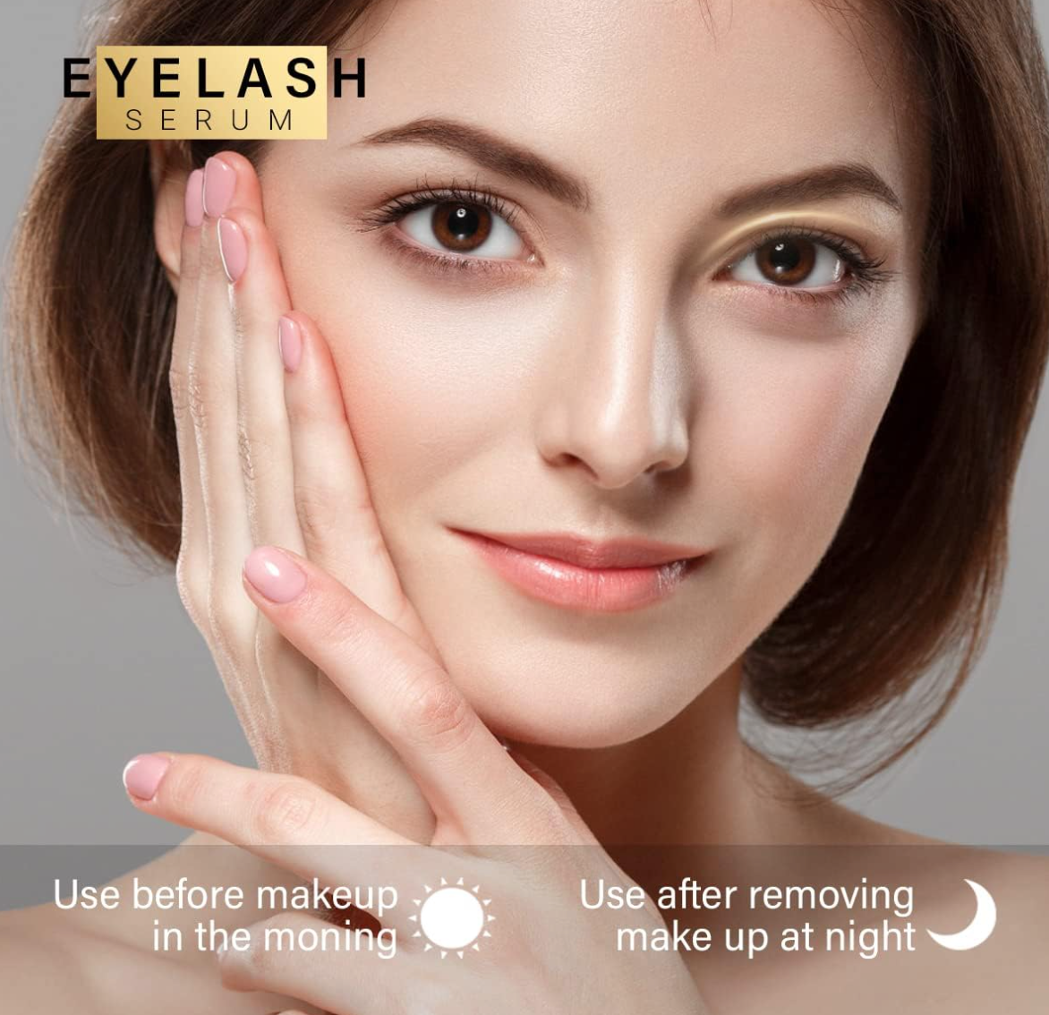 Premium Eyelash Growth Serum - 5ml Fuller & Longer Looking Eyelashes Lash Enhancing Serum for Natural Lashes or Lash Extensions & Brows, Vegan & Cruelty-Free