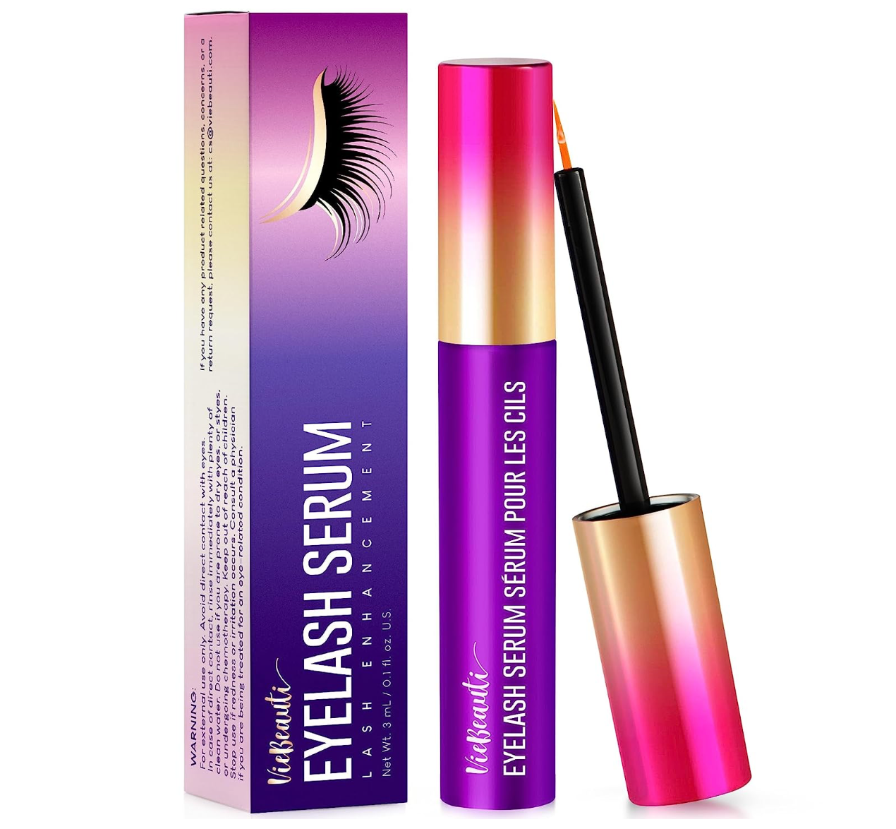 Premium Eyelash Serum by VieBeauti, Lash Boosting Serum for Longer, Fuller Thicker Looking Lashes (3ML), (Packaging May Vary)