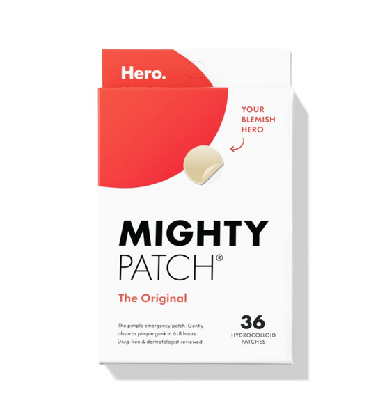 Mighty Patch Original from Hero Cosmetics - Hydrocolloid Acne Pimple Patch for Covering Zits and Blemishes, Spot Stickers for Face and Skin, Vegan-friendly and Not Tested on Animals (36 Count)