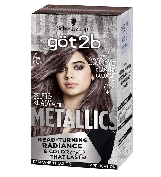 Schwarzkopf Got2b Metallics Permanent Hair Color, M83 Urban Mauve