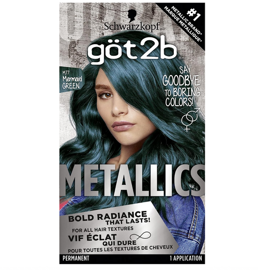 Got2b Metallics Permanent Hair Color, M77 Mermaid Green