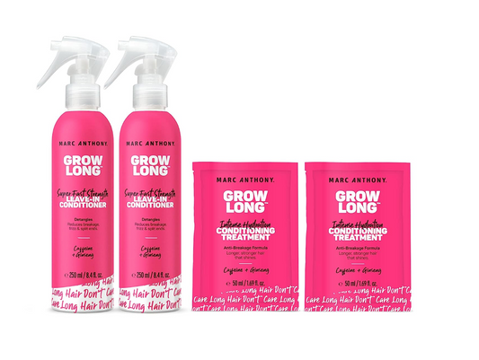 Marc Anthony Leave-In Conditioner Spray & Detangler, Grow Long Biotin - Anti-Frizz Deep Conditioner For Split Ends & Breakage - Vitamin E, Caffeine & Ginseng for Curly, Dry & Damaged Hair Conditioner + Treatment