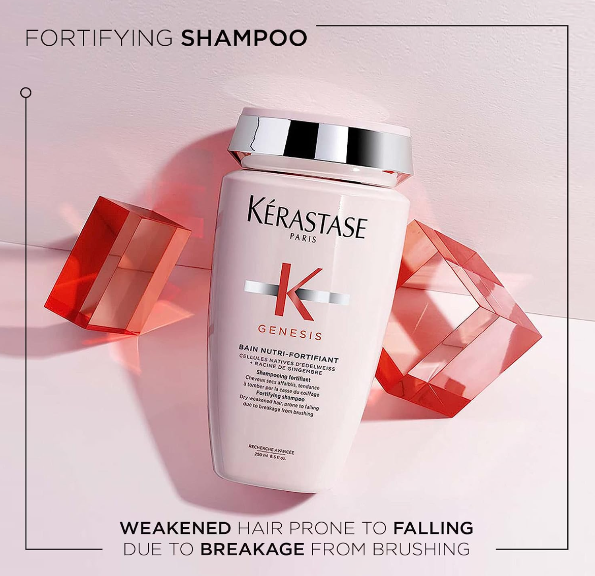 KERASTASE Genesis Bain Nutri-Fortifiant Shampoo | For Weakened Hair Prone to Falling Due to Breakage from Brushing | Provides Intense Nourishment | With Ginger Root | For All Hair Types | 8.5 Fl Oz