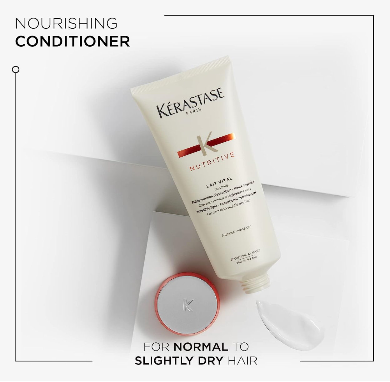 Kerastase Nutritive Lait Vital Conditioner | Nourishing and Lightweight Formula for Hydration and Healthy Hair | Illuminates Shiny Hair and Easily Detangles | For Normal or Dry Hair