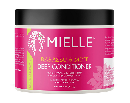 Mielle Organics Babassu & Mint Deep Conditioner with Protein, Moisturizing & Conditioning Deep Treatment, Hydrating Repair for Dry, Damaged, & Frizzy Hair, 8-Ounces