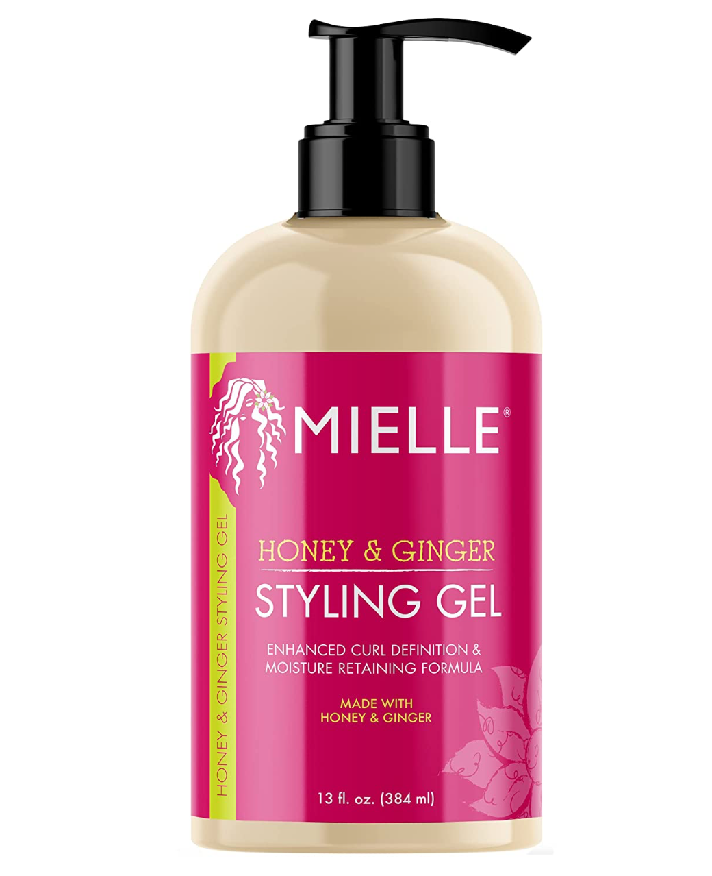 Mielle Organics Honey & Ginger Styling Gel for Enhanced Curl Definition and Moisture Retaining with Aloe for Dry, Curly, Thick, and Frizzy Hair, Non-Sticky, 13 Ounces