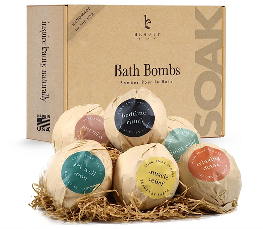 Bath Bombs for Women Relaxing, USA Made - Bubble Bath Bomb Set Organic Bath Bombs for Kids - Vegan & All Natural Bath Bombs for Girls Gift Individually Wrapped Handmade Bathbombs