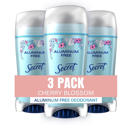 Secret Aluminum Free Deodorant for Women, Cherry Blossom, 2.4 oz (Pack of 3)