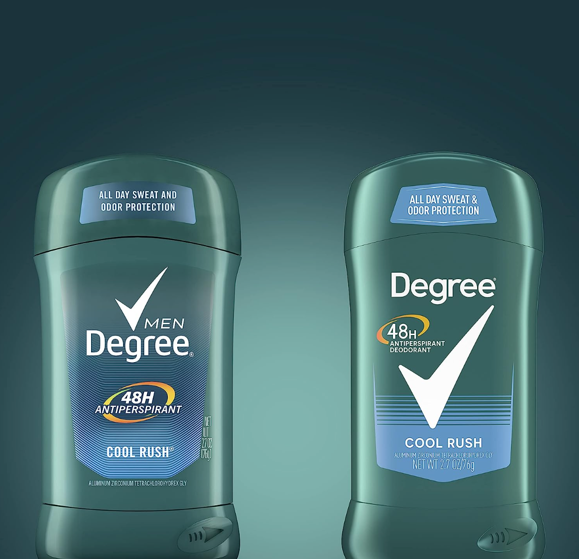 Degree Men Antiperspirant Deodorant 48-Hour Odor Protection Cool Rush Mens Deodorant Stick 2.7 oz, Pack of 6