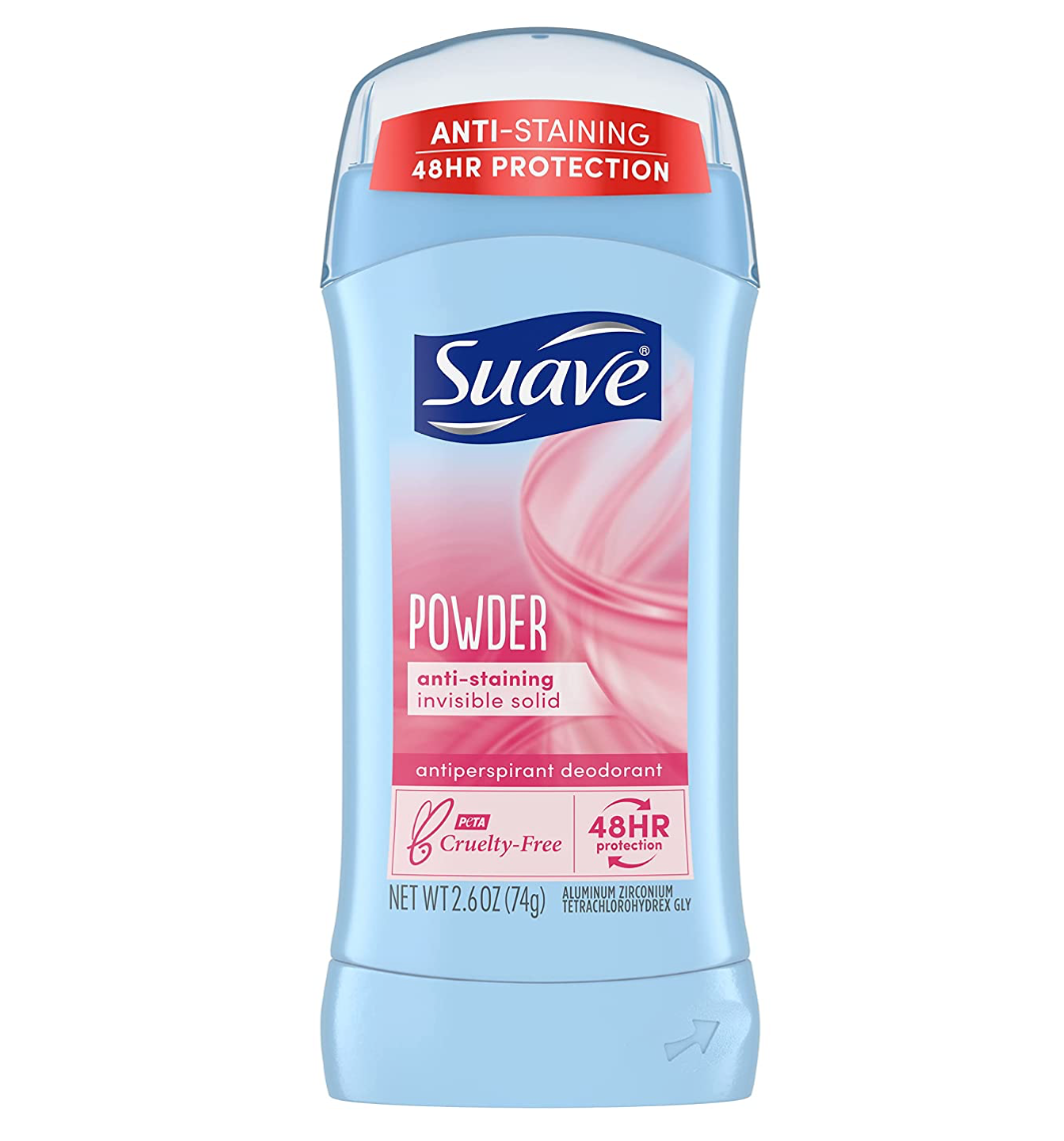 Suave Deodorant Antiperspirant & Deodorant Stick 48-hour Odor and Wetness Protection Powder Deodorant for Women 2.6 oz