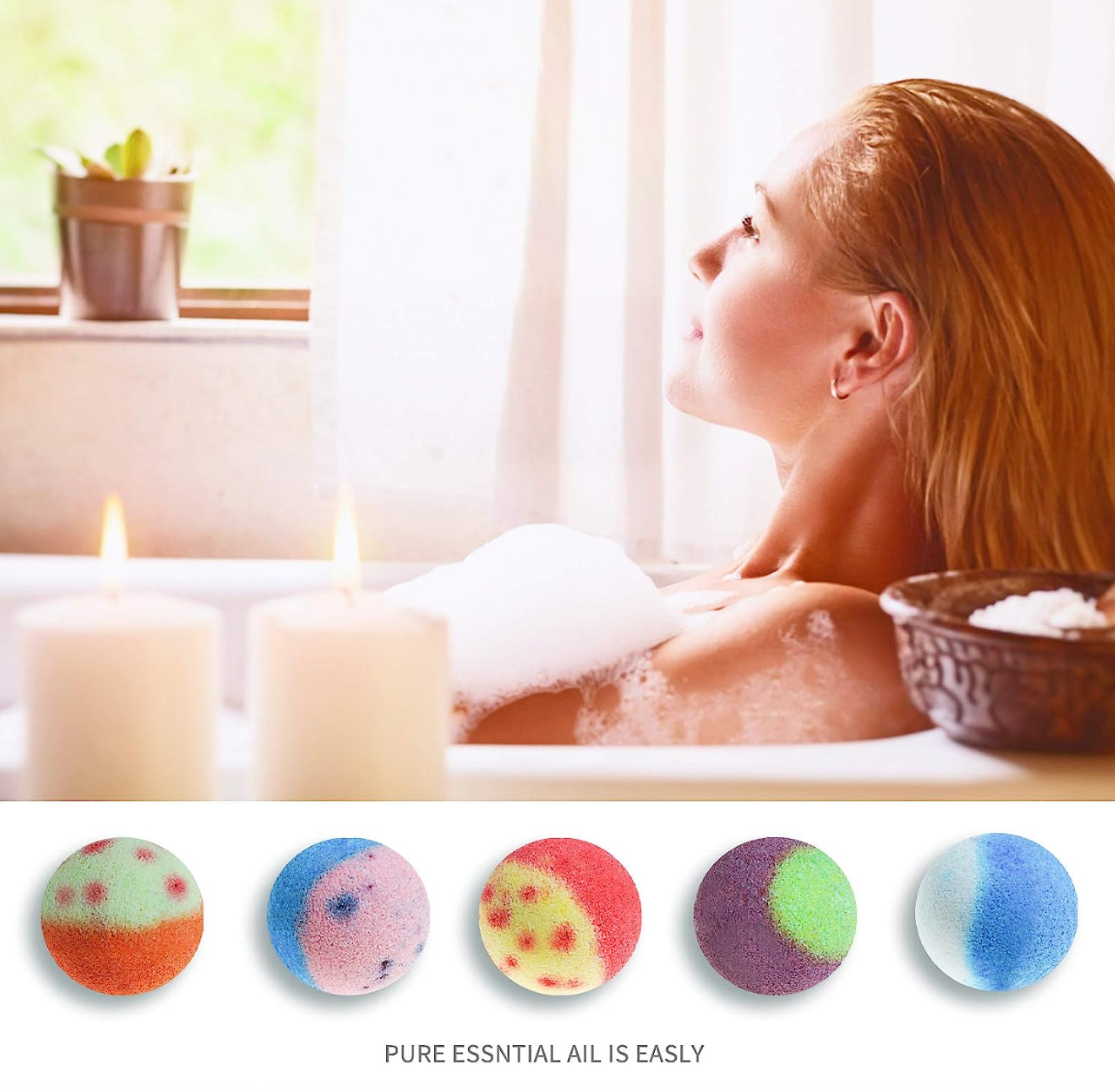 Nagaliving Bath Bombs Gift Set, 10 Organic Bubble Bath Bombs, Bath Gift for Valentine’s Day, Christmas