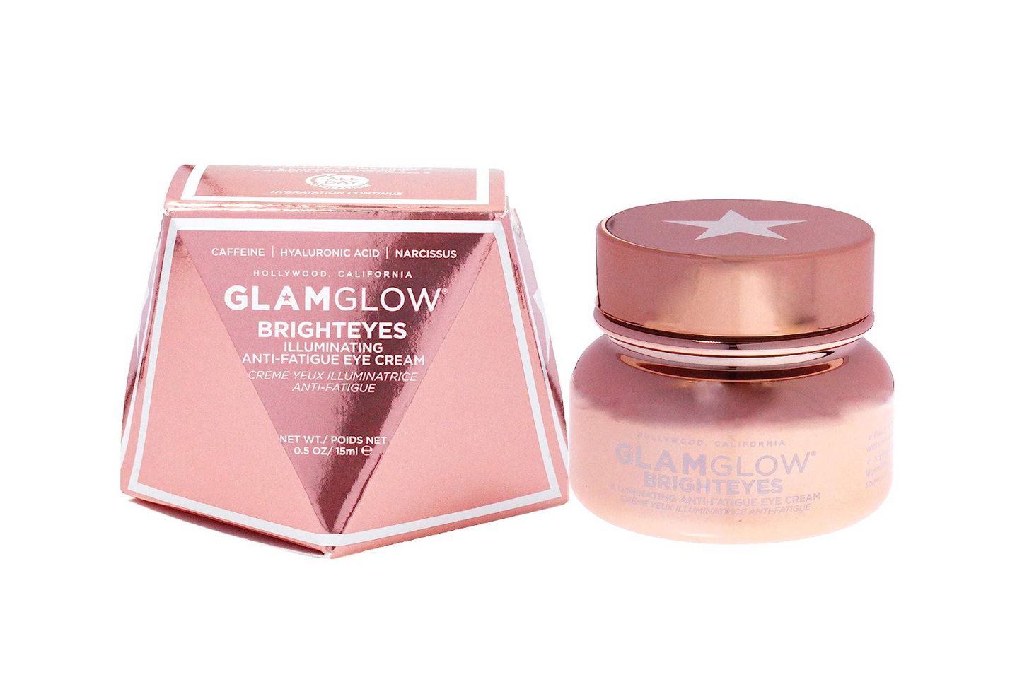 Glamglow Brighteyes Illuminating Anti-Fatigue Eye Cream Formulated with Caffeine, Hyaluronic Acid And Peptides, Brightens Dark Circles And Reduce Fine Lines & Wrinkles, 0.5 Oz