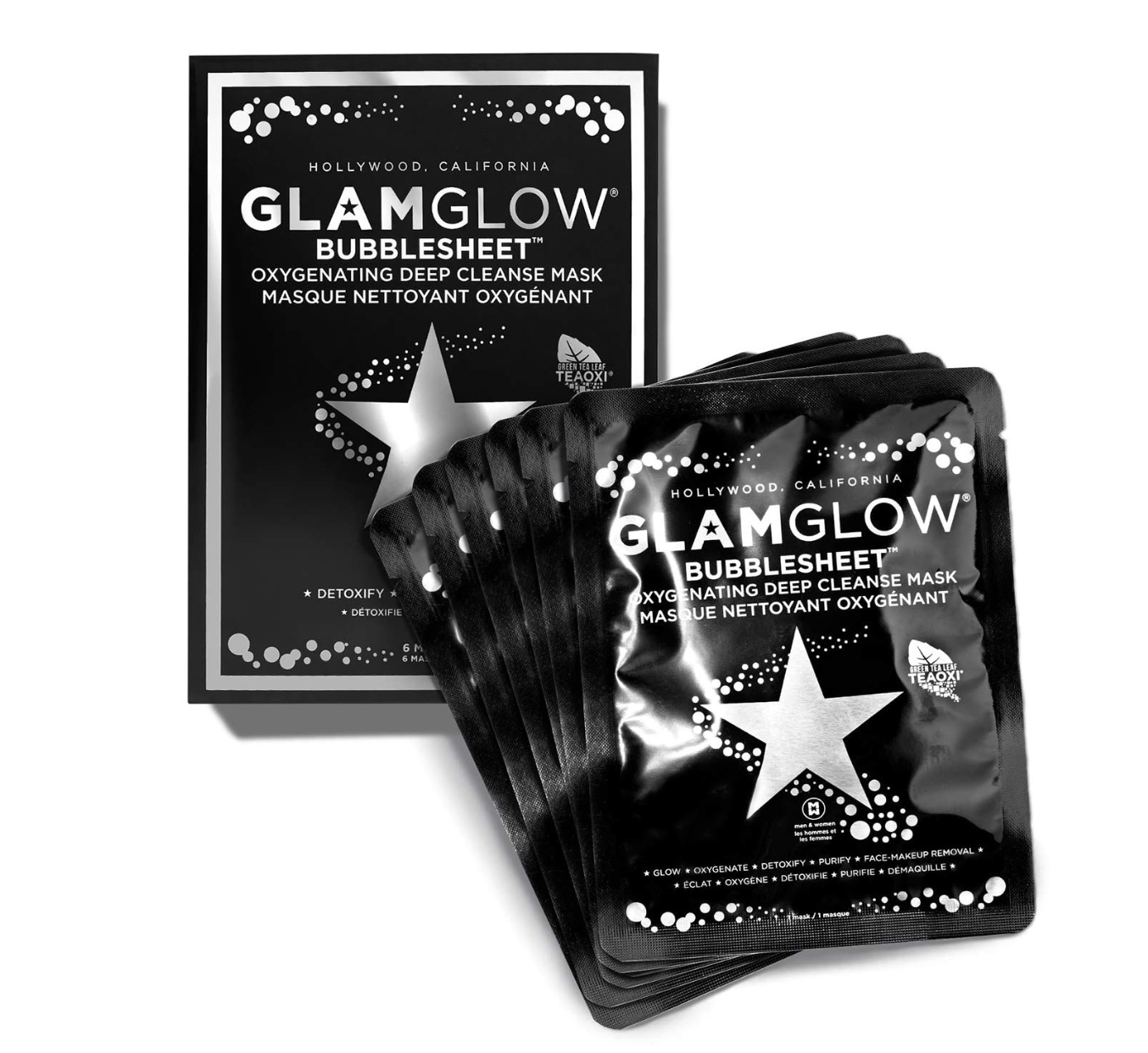 GLAM GLOW - Bubblesheet Oxygenating Deep Cleanse Mask (6 Masks)