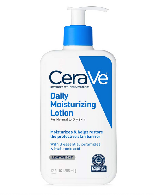 CeraVe Daily Moisturizing Lotion for Dry Skin | Body Lotion & Facial Moisturizer with Hyaluronic Acid and Ceramides | 12 Fl Ounce