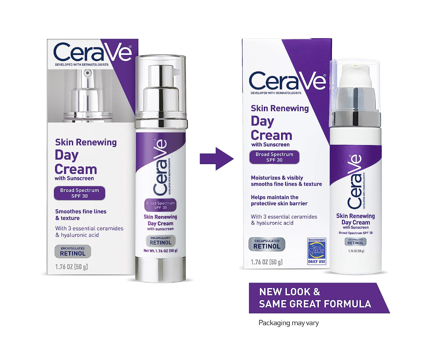 CeraVe Anti Aging Face Cream with SPF | 1.76 Ounce | Anti Wrinkle Retinol Cream and Face Sunscreen | Fragrance Free