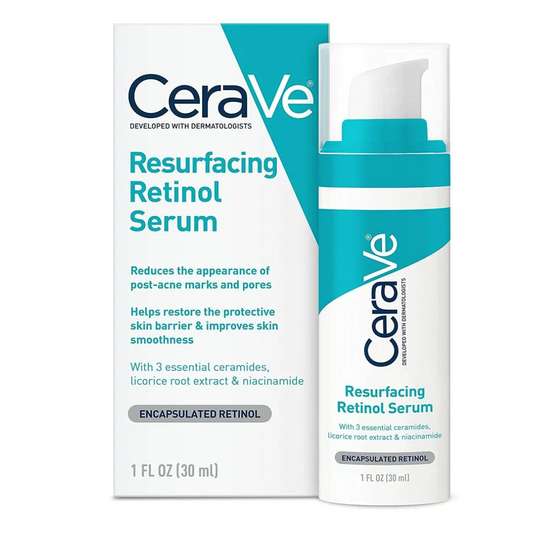 CeraVe Retinol Serum for Post-Acne Marks and Skin Texture | Pore Refining, Resurfacing, Brightening Facial Serum with Retinol and Niacinamide | Fragrance Free, Paraben Free & Non-Comedogenic| 1 Oz