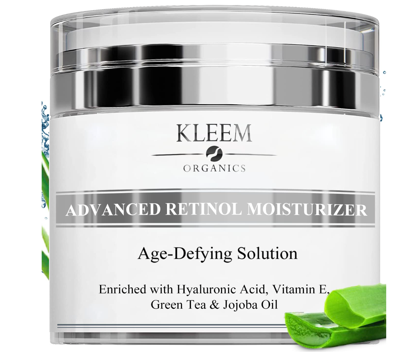 Kleem Organics Retinol Cream for Face - Anti Aging Face Cream with Hyaluronic Acid & Collagen - Retinol Face Moisturizer for Wrinkles, Dark Spots, and Uneven Skin Texture - Crema Retinol Para La Cara