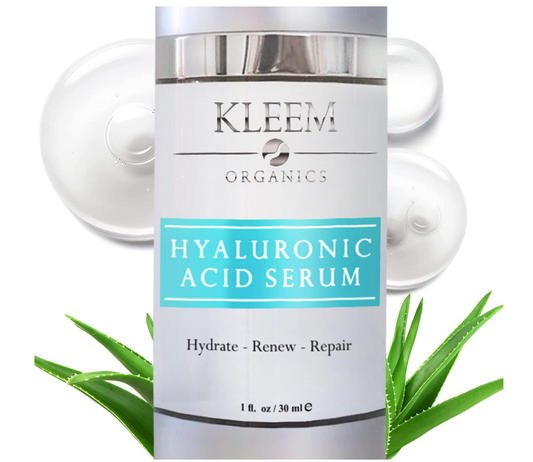 Pure Hyaluronic Acid Serum for Face with Vitamin C, Vitamin E and Green Tea, Plant-Powered Anti-Aging Hydrating Serum, Best for Firming, Repairing, Moisturizing, Plumping Fine Lines, 1 fl oz