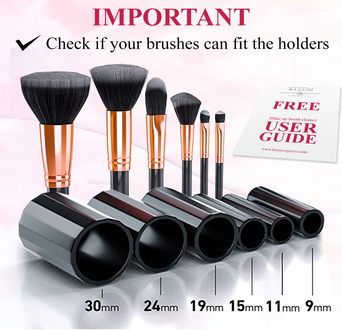 Electric Makeup Brush Cleaner Machine with FREE Makeup Cleaner Shampoo - Automatic Makeup Brush Washing Machine and Spinning Dryer with Rubber Collars - Clean, Rinse and Dry in Seconds