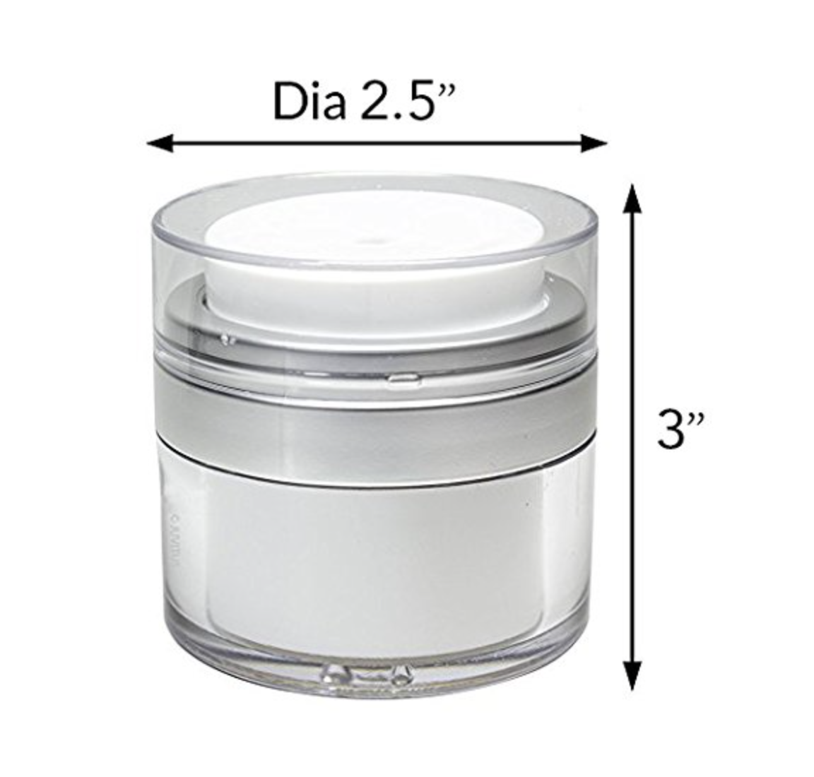 New Empty Airless Cosmetic Container – The Best Refillable Container for Creams, Gels & Lotions - Leak Proof BPA FREE Portable Travel Size Container, TSA Approved - The Best Cream Jar (1.7 oz)