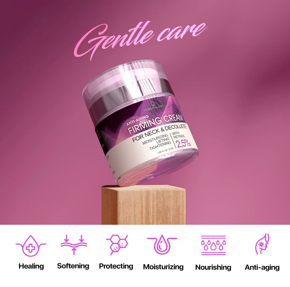 Neck Firming Cream - Anti Aging Facial Moisturizer with Retinol Collagen and Hyaluronic Acid