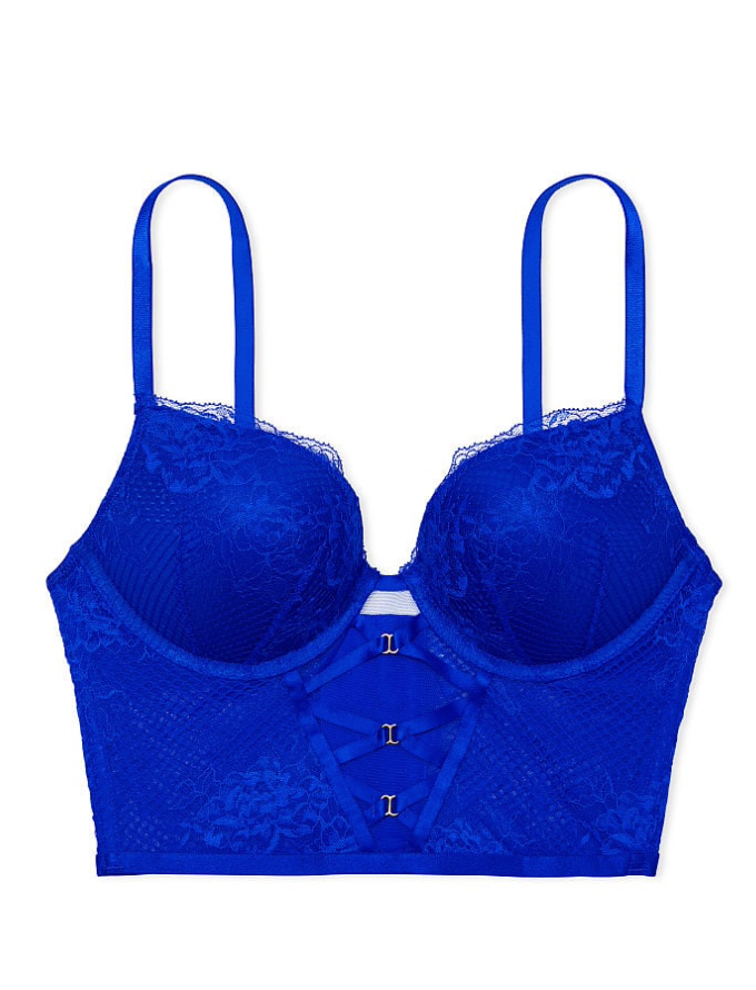 VICTORIA'S SECRET Bombshell 2カップアップ プッシュアップ コルセット トップス ブルー オール