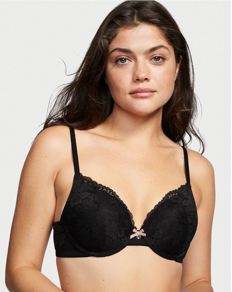 VICTORIA'S SECRET　BODY BY VICTORIA レース プッシュアップ パーフェクトシェイプ ブラレースディテール ブラック