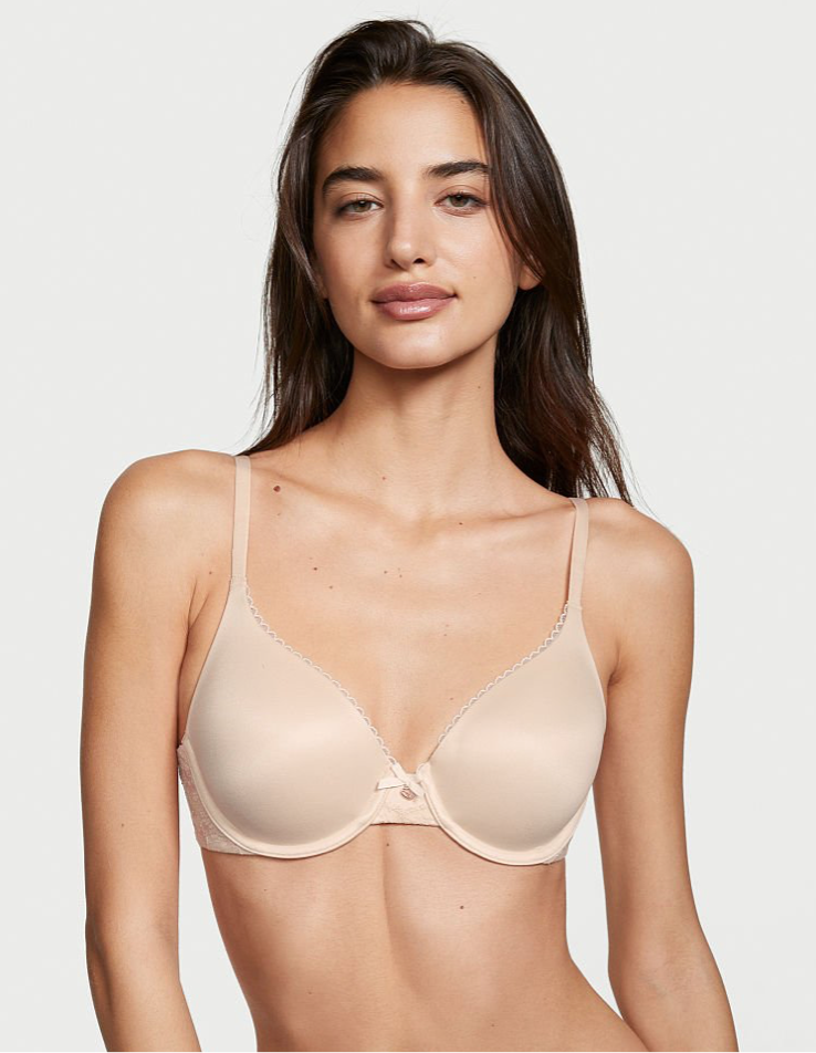 VICTORIA'S SECRET　BODY BY VICTORIA ライトリー ラインド レース フルカップ ブラ　レースディテール クリーム シャンパン