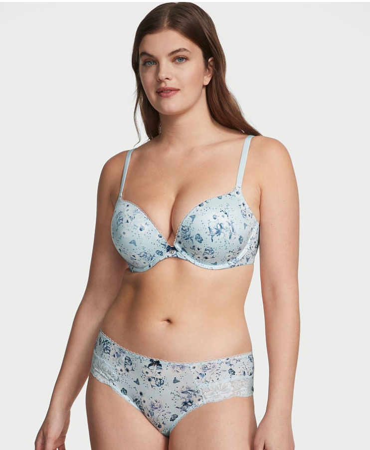 VICTORIA'S SECRET　BODY BY VICTORIA　スムース プッシュアップブラ　スムース バラッド ブルー プリント