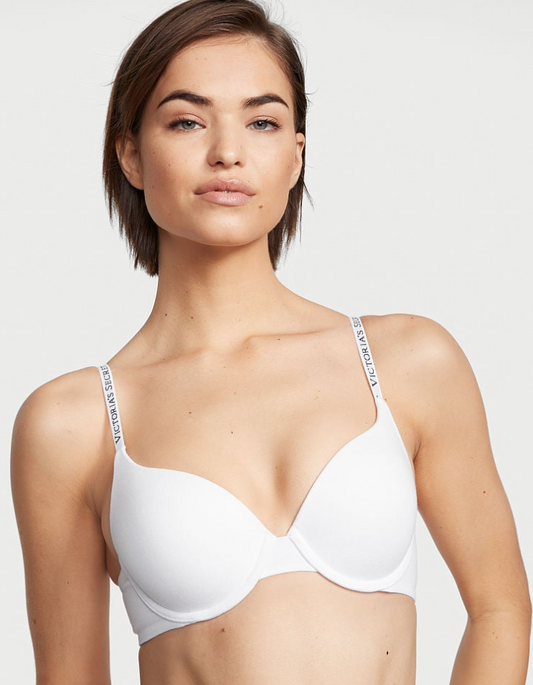 VICTORIA'S SECRET　BODY BY VICTORIA　Tシャツ プッシュアップ パーフェクトシェイプブラ　コットン VSホワイト