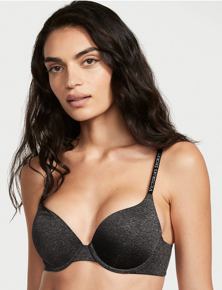 VICTORIA'S SECRET　BODY BY VICTORIA　Tシャツ プッシュアップ パーフェクトシェイプブラ　Heathered Marls ブラック