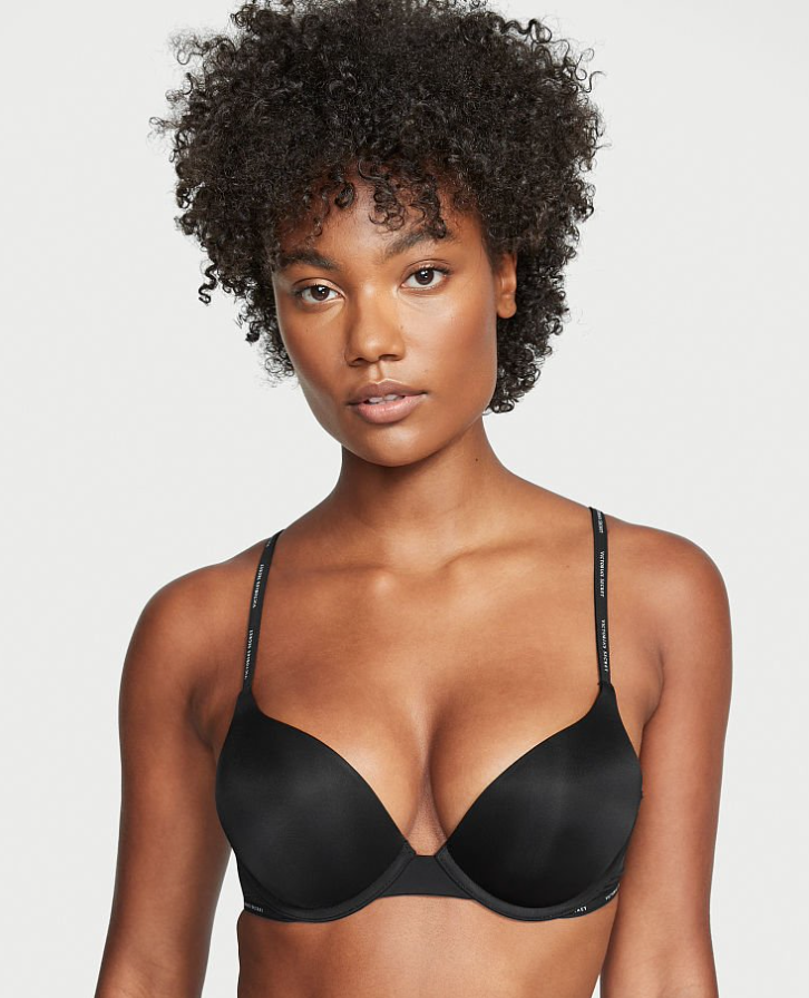 VICTORIA'S SECRET　BODY BY VICTORIA　Tシャツ Bombshell 2カップアップ プッシュアップブラ　ブラック