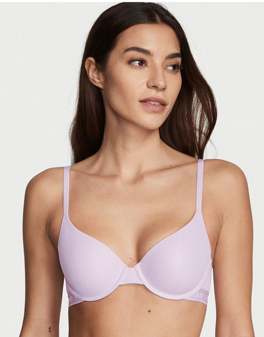 VICTORIA'S SECRET　Tシャツ コットン ライトリー ラインド デミブラ　スムース　パフューム