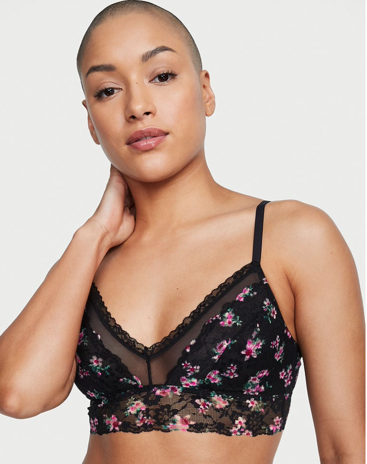 VICTORIA'S SECRET　Posey レース ブラレット　Posey レース ブラック フローラル