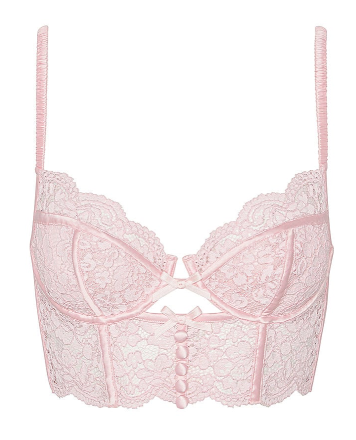 VICTORIA'S SECRET FOR LOVE & LEMONS Creamsicle レース アンダーワイヤー ブラ ベールピンク