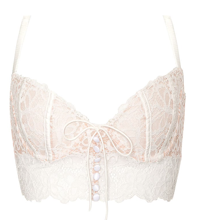 VICTORIA'S SECRET FOR LOVE & LEMONS バタフライ レース アンダーワイヤー ブラ ホワイト