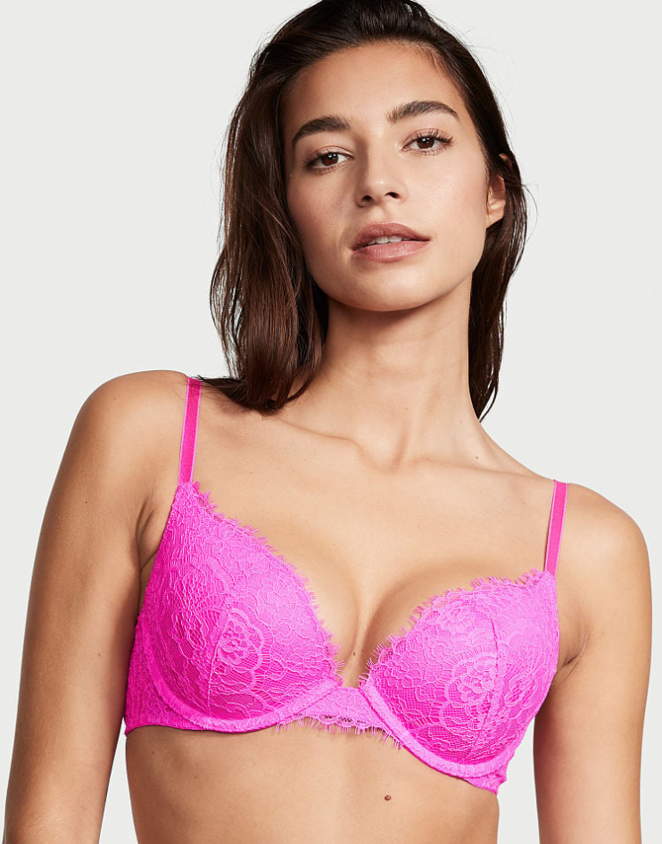 VICTORIA'S SECRET　DREAM ANGELS レース プッシュアップ ブラ　レース　ピンクベリー