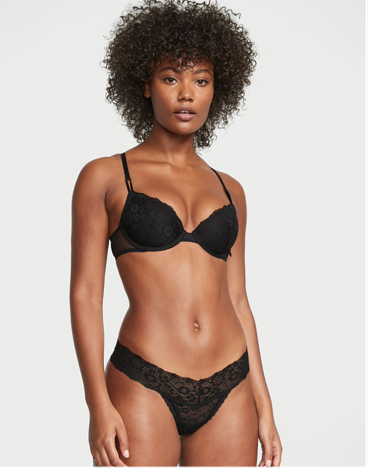 VICTORIA'S SECRET THE LACIE Posey レース レースアップ ソングショーツ Posey レースアップ ブラック