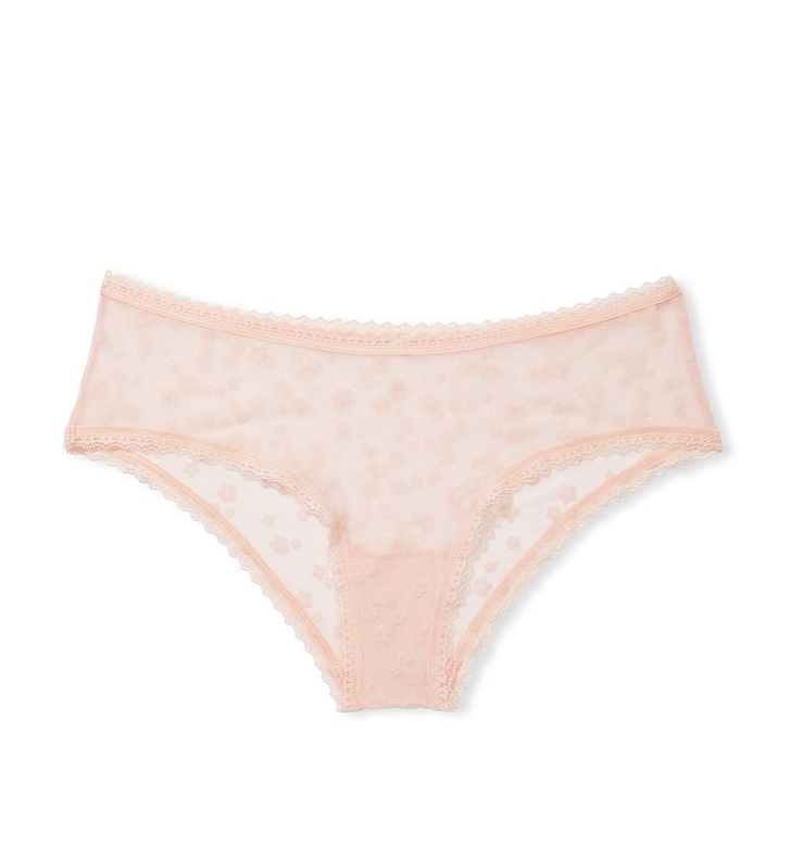 VICTORIA'S SECRET THE LACIE Posey レース レースアップ　チーキー ショーツ　メッシュ ピュアピンク