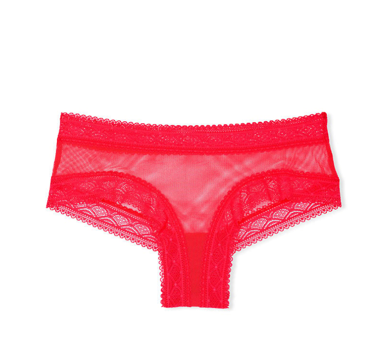 VICTORIA'S SECRET THE LACIE Posey レース レースアップ　チーキー ショーツ　メッシュ ワイルドストロベリー ピンク