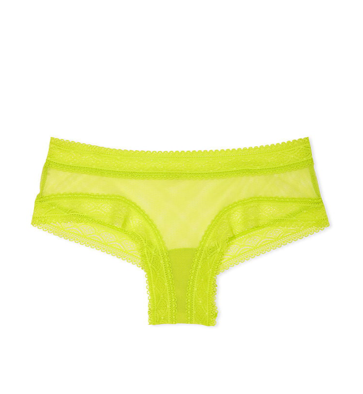 VICTORIA'S SECRET THE LACIE Posey レース レースアップ　チーキー ショーツ　メッシュ ライムライト