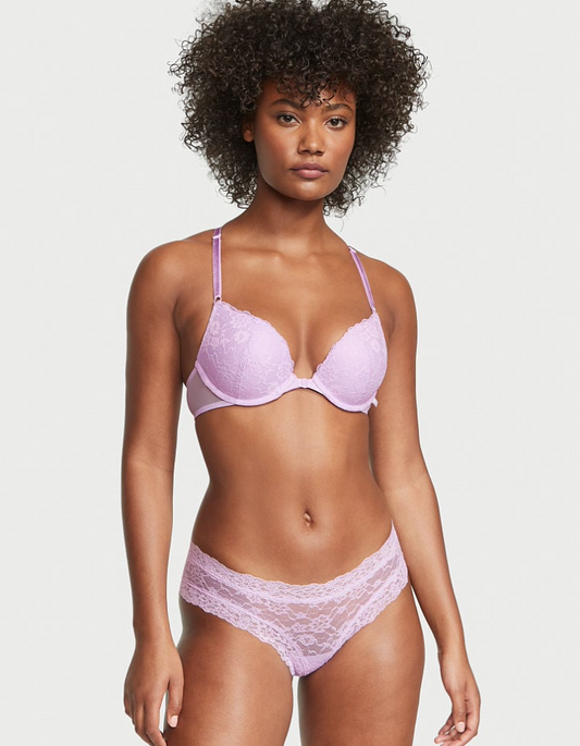 VICTORIA'S SECRET THE LACIE Posey レース レースアップ　チーキー ショーツ　Posey レース　メドウ　シルキー ライラック