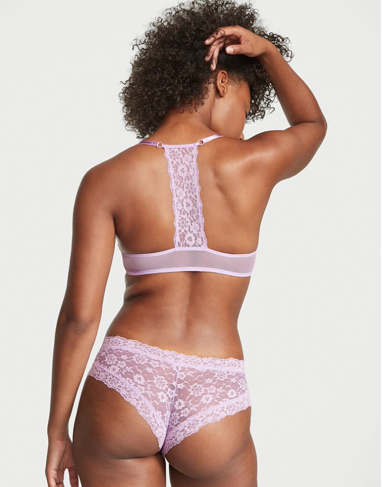 VICTORIA'S SECRET THE LACIE Posey レース レースアップ　チーキー ショーツ　Posey レース　メドウ　シルキー ライラック