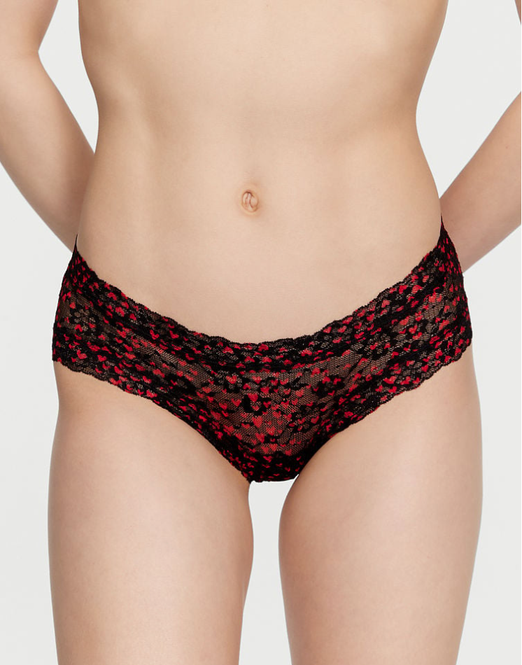 VICTORIA'S SECRET THE LACIE Posey レース レースアップ　チーキー ショーツ　Posey レース　メドウ　ブラック ミニハート