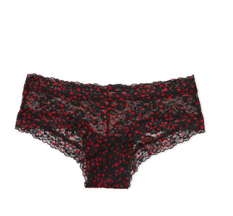 VICTORIA'S SECRET THE LACIE Posey レース レースアップ　チーキー ショーツ　Posey レース　メドウ　ブラック ミニハート