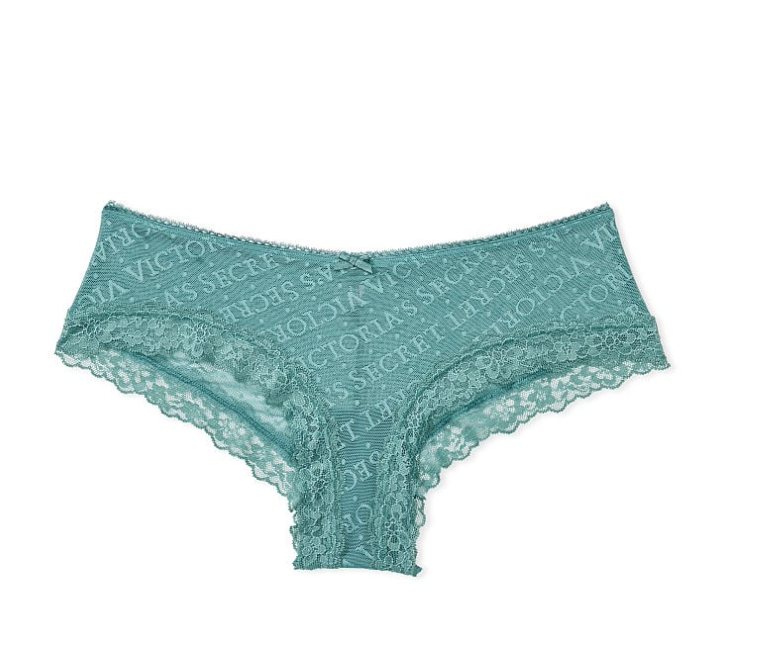 VICTORIA'S SECRET THE LACIE Posey レース レースアップ　チーキー ショーツ　Posey レース　ロゴ レース フレンチ セージ