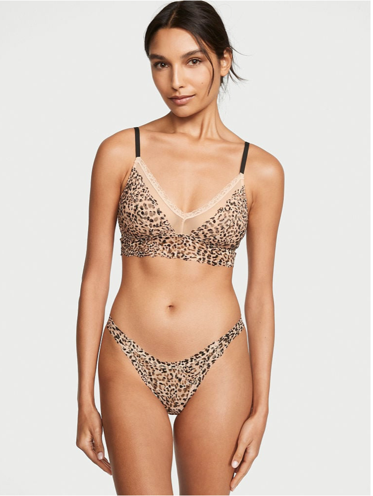 VICTORIA'S SECRET THE LACIE Posey レース ブラジリアン ショーツ レオパード