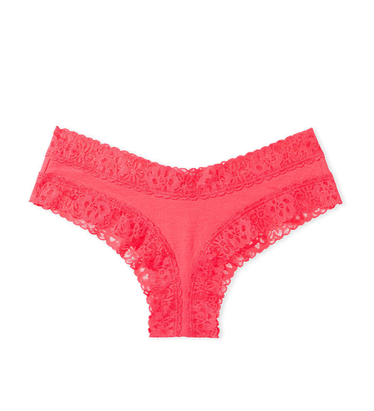 VICTORIA'S SECRET　VICTORIA'S SECRET Posey レース ウエスト コットン チーキーショーツ　クラシック アイランドピンク